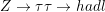 \small $Z\rightarrow\tau\tau\rightarrow had l$